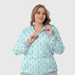 Женский 3D-костюм Голубые узоры - волны, цвет: 3D-меланж — фото 2