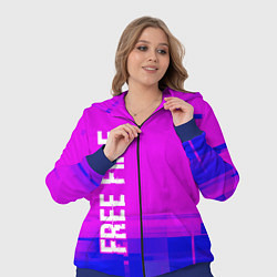 Женский 3D-костюм Free Fire glitch text effect: по-вертикали, цвет: 3D-синий — фото 2