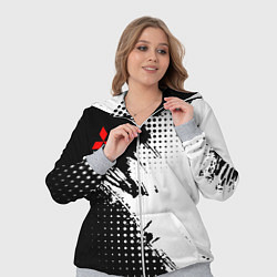 Женский 3D-костюм Mitsubishi - черно-белая абстракция, цвет: 3D-меланж — фото 2