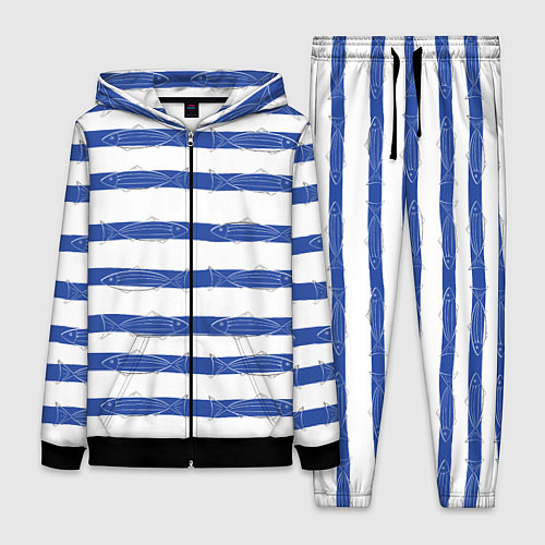 Женский костюм Рыбы в полоску / 3D-Черный – фото 1