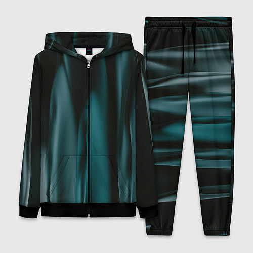 Женский костюм Абстрактные волны в темноте / 3D-Черный – фото 1