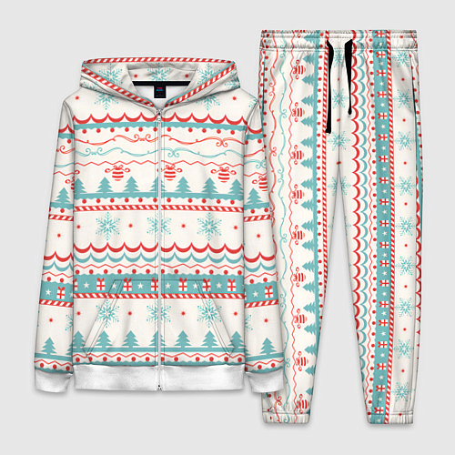 Женский костюм Новогодний свитер, но без оленей / 3D-Белый – фото 1