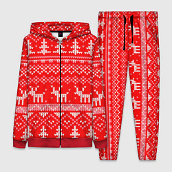 Женский костюм Рождественский красный свитер с оленями