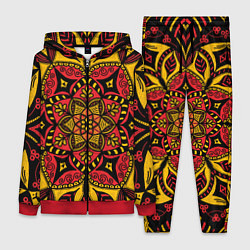 Женский 3D-костюм Мандала в стиле хохломы, цвет: 3D-красный