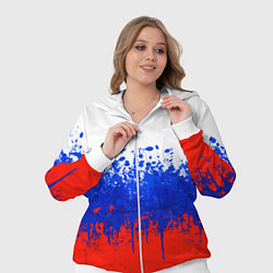 Женский 3D-костюм Флаг России с горизонтальными подтёками, цвет: 3D-белый — фото 2
