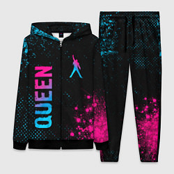 Женский 3D-костюм Queen - neon gradient: надпись, символ, цвет: 3D-черный