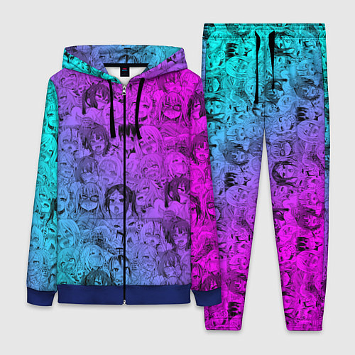 Женский костюм Ахегао девушки градиент / 3D-Синий – фото 1