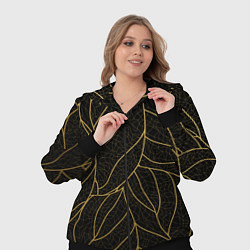 Женский 3D-костюм Золотые листья градиент, цвет: 3D-черный — фото 2