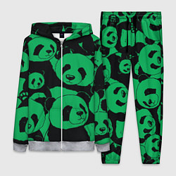 Женский 3D-костюм Panda green pattern, цвет: 3D-меланж