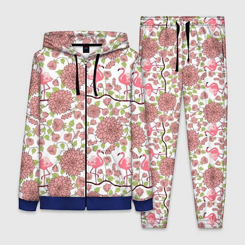 Женский костюм Фламинго и лотосы / 3D-Синий – фото 1