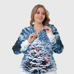 Женский 3D-костюм Новогодняя ёлка в лесу, цвет: 3D-белый — фото 2