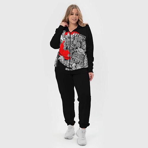 Женский костюм Самурай с мечом на черном фоне / 3D-Черный – фото 4