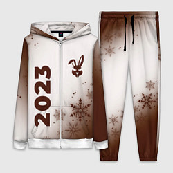 Женский 3D-костюм Кролик НГ хитрый: надпись, символ на светлом, цвет: 3D-белый