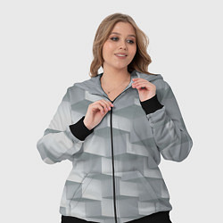 Женский 3D-костюм Серое множество объёмных блоков, цвет: 3D-черный — фото 2