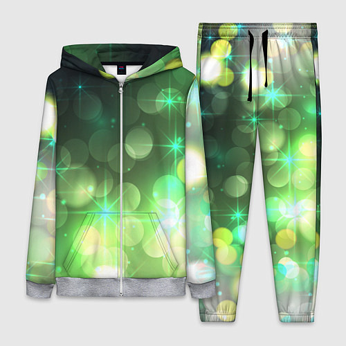 Женский костюм Неоновый зеленый блеск и черный фон / 3D-Меланж – фото 1