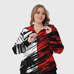 Женский 3D-костюм Белые и красные полосы, цвет: 3D-черный — фото 2