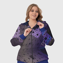 Женский 3D-костюм Абстрактный фиолетовый геометрический лабиринтовый, цвет: 3D-синий — фото 2