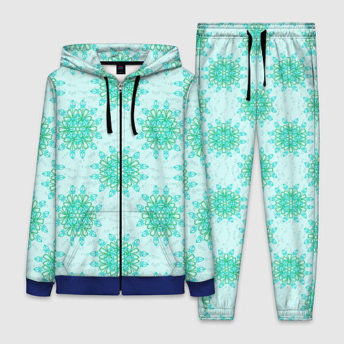 Женский костюм Цветок и завитушка / 3D-Синий – фото 1