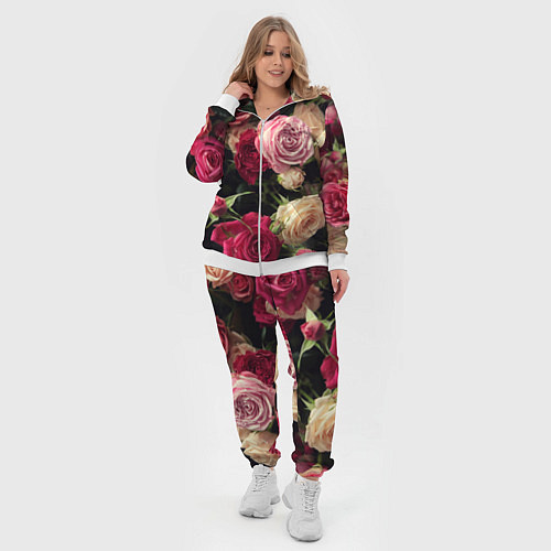 Женский костюм Нежные кустовые розы / 3D-Белый – фото 4