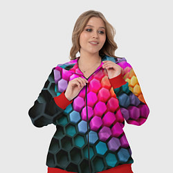 Женский 3D-костюм Шейповые грани, цвет: 3D-красный — фото 2