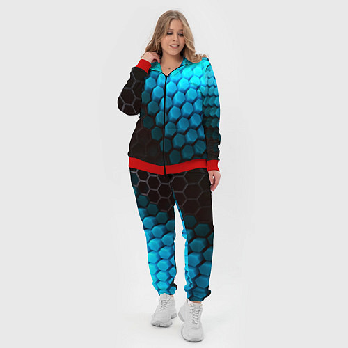 Женский костюм Abstraction neon blue / 3D-Красный – фото 4