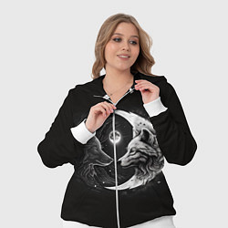 Женский 3D-костюм Волки инь-янь луна, цвет: 3D-белый — фото 2