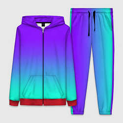 Женский 3D-костюм Синие оттенки, цвет: 3D-красный