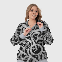 Женский 3D-костюм Черно-белая каллиграфия, цвет: 3D-меланж — фото 2