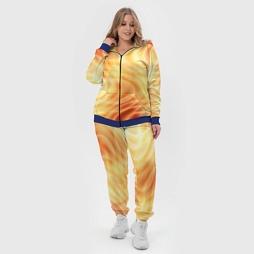 Женский костюм Абстрактные оранжево-жёлтые солнечные волны / 3D-Синий – фото 4