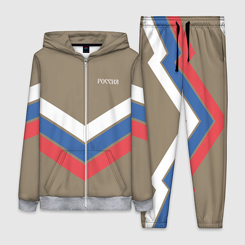 Женский костюм Триколор - три полосы на песочном / 3D-Меланж – фото 1