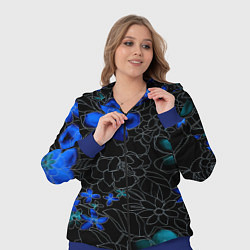 Женский 3D-костюм Неоновые цветы, цвет: 3D-синий — фото 2