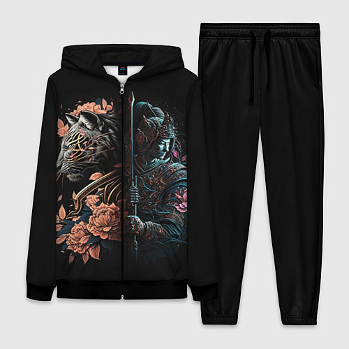 Женский костюм Самурай и тигр / 3D-Черный – фото 1