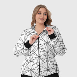 Женский 3D-костюм Чёрно-белый геометрический треугольный узор, цвет: 3D-черный — фото 2