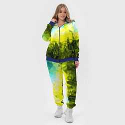 Женский 3D-костюм Green abstract colors, цвет: 3D-синий — фото 2