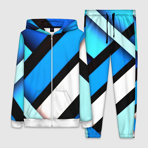 Женский костюм Спортивная геометрия из полос / 3D-Белый – фото 1