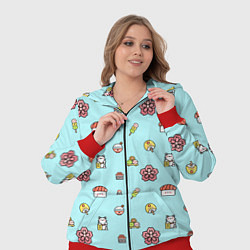 Женский 3D-костюм Паттерн - японская еда, цвет: 3D-красный — фото 2