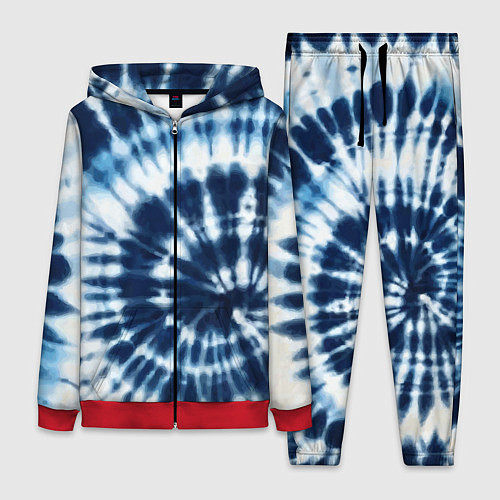 Женский костюм Эффект тай дай - размытый синий узор / 3D-Красный – фото 1