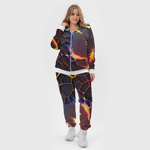 Женский костюм Подорванные неоновые плиты / 3D-Белый – фото 4