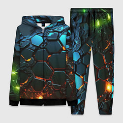 Женский 3D-костюм Объемные разломленные плитки, цвет: 3D-черный