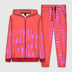 Женский костюм Паттерн со штрихами розовый