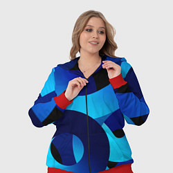 Женский 3D-костюм Синие линии в виде узоров, цвет: 3D-красный — фото 2