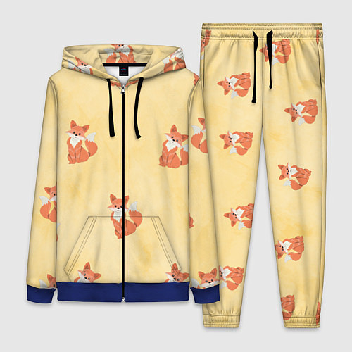 Женский костюм Наблюдательные лисята / 3D-Синий – фото 1