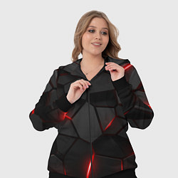 Женский 3D-костюм Плиты с красной подсветкой, цвет: 3D-черный — фото 2