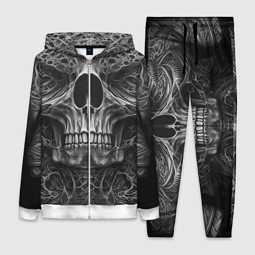 Женский костюм Череп в стиле Гигера / 3D-Белый – фото 1