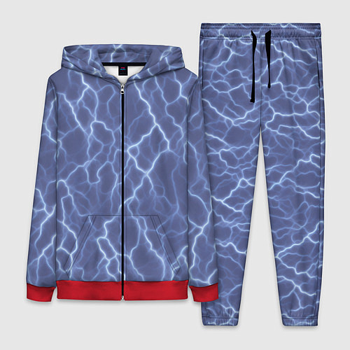 Женский костюм Электрический разряд на голубом фоне / 3D-Красный – фото 1
