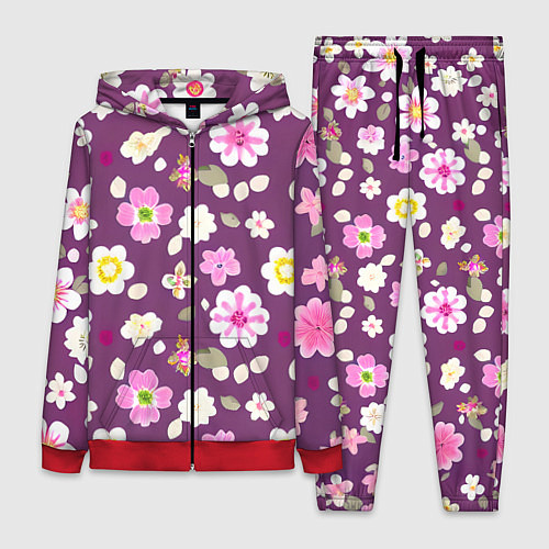 Женский костюм Цветы сакуры / 3D-Красный – фото 1