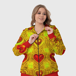 Женский 3D-костюм Узор рубиновые сердца, цвет: 3D-красный — фото 2