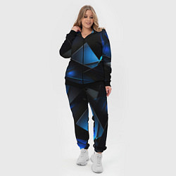 Женский 3D-костюм Blue black texture, цвет: 3D-черный — фото 2