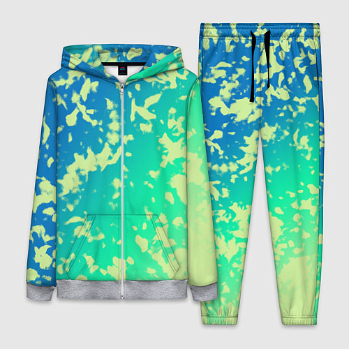 Женский костюм Градиент сине-зеленый пятна / 3D-Меланж – фото 1