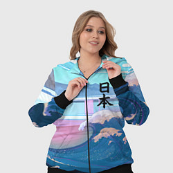 Женский 3D-костюм Japan - landscape - waves, цвет: 3D-черный — фото 2